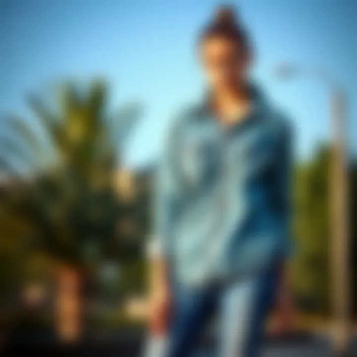 Denim Combination with Casual Tunic Casual tunic paired with denim jeans