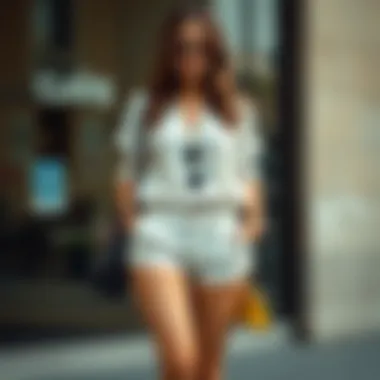 A stylish arrangement of accessories complementing dress shorts