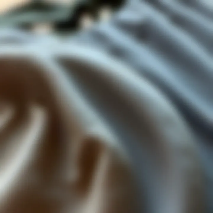 A close-up view of different fabric textures for dress shorts