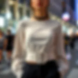 Elegant belted crop top showcasing modern fashion trends