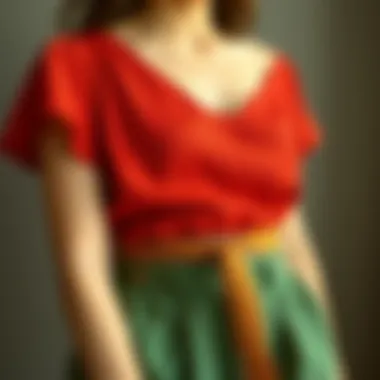 Variety of fabric options for belted crop tops