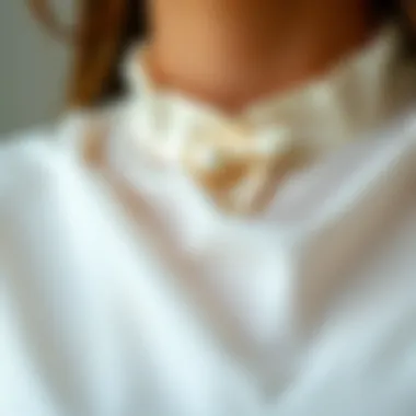 Close-up of fabric showcasing blouse texture