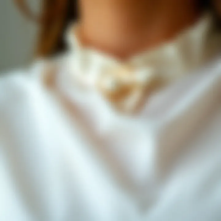 Close-up of fabric showcasing blouse texture