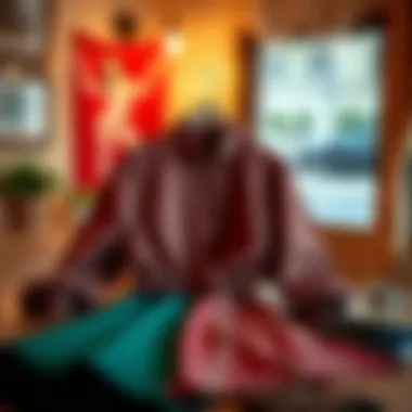 Fashionable blouse outfit combination on a styled table