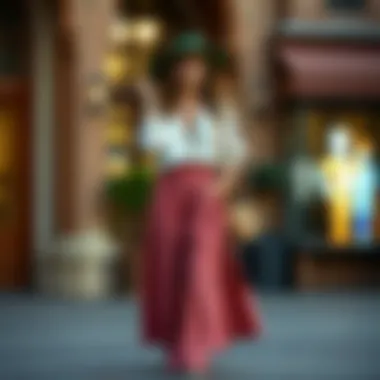 Bohemian Elegance: A Chic Ensemble Elegant bohemian style with flowy wide-leg skirt trousers