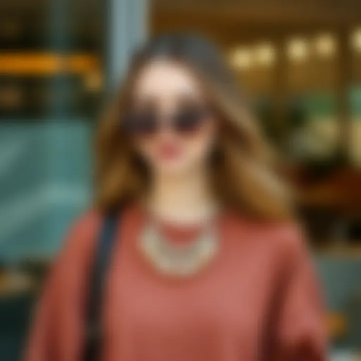 Accessorizing loose tops for a chic look