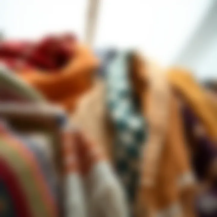 A Palette of Style: The Beauty of Bone Shawls An artistic arrangement of bone shawls in various colors and patterns.