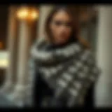 Elegance in Fashion: The Bone Shawl A sophisticated bone shawl draped elegantly over a stylish outfit.