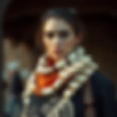 Versatile Styles: How to Wear a Bone Shawl A fashion-forward individual showcasing different styles of bone shawls.