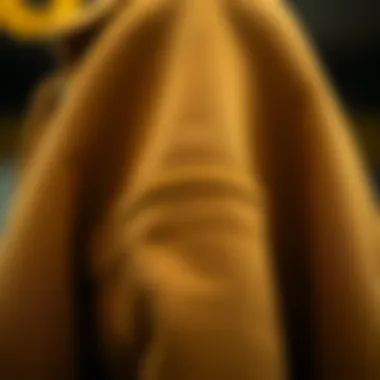 Close-up of fabric texture on Boyner Fabrika coat