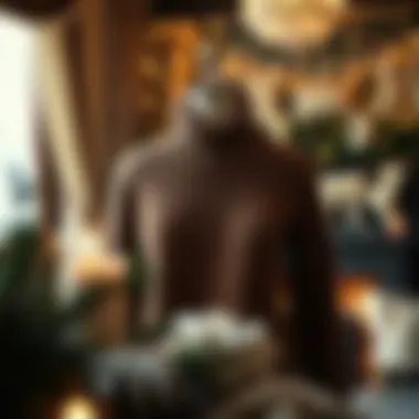 Elegant high-neck sweater in a cozy winter setting