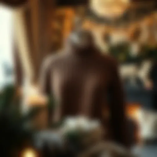 Elegant high-neck sweater in a cozy winter setting