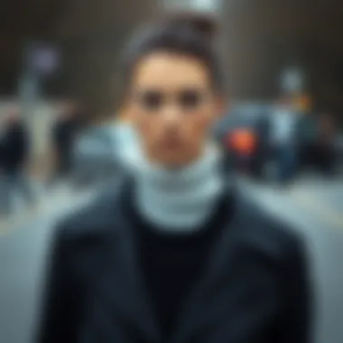 Stylish layering of a turtleneck with outerwear