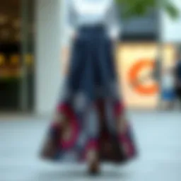 Elegant bell skirt showcasing modern patterns