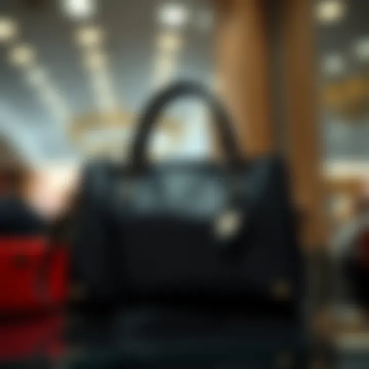 Chic black handbag showcasing luxury materials