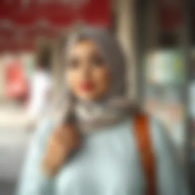Accessorizing Plus-Size Hijab Styles Chic plus-size hijab outfit paired with accessories