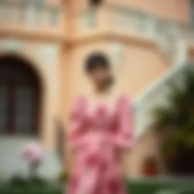 A collection of modern interpretations of pink dresses in fashion