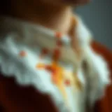 Close-up of a collar with stains