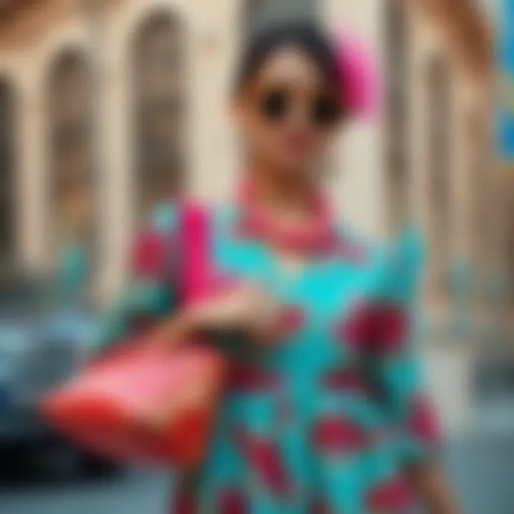 Vibrant Combinations: Dress and Accessory Synergy Colorful dress matched with vibrant accessories