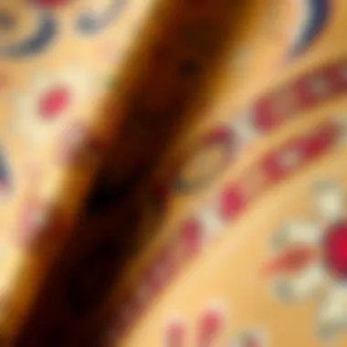 Fabric Detail of Coonless Kazak Close-up of coonless kazak fabric texture