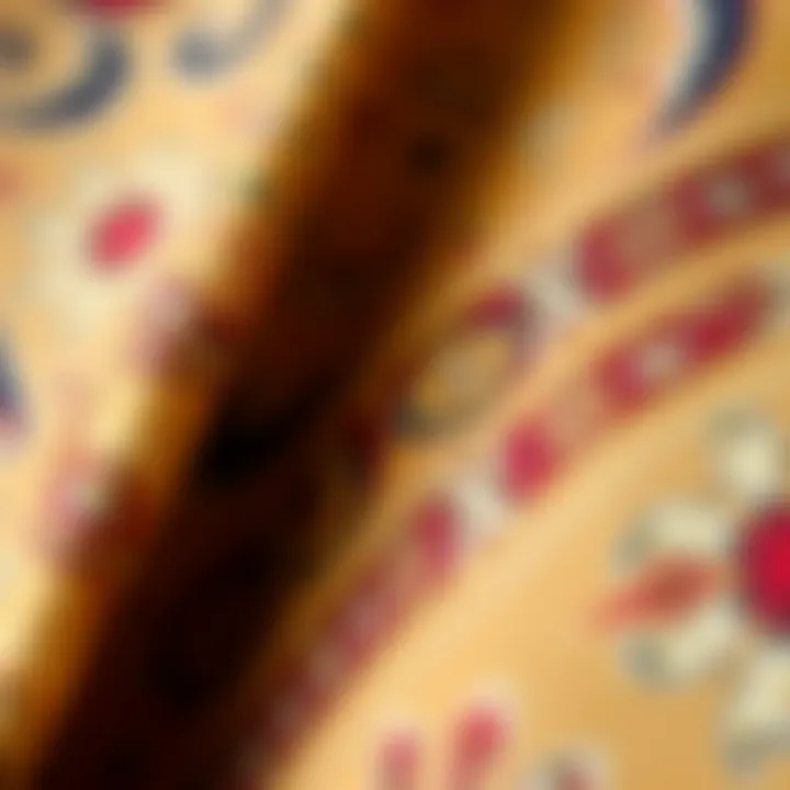 Fabric Detail of Coonless Kazak Close-up of coonless kazak fabric texture