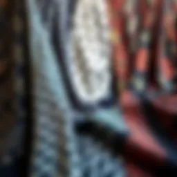 Elegant arrangement of crash shawls showcasing different patterns