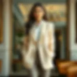 Elegant cream blazer on a sophisticated background