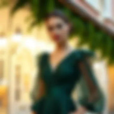 Sophisticated green dress suitable for special occasions