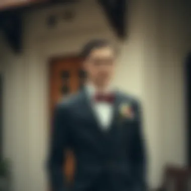 Classic groom's suit in traditional settings