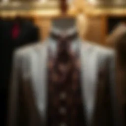 Elegant groom's suit display with intricate details