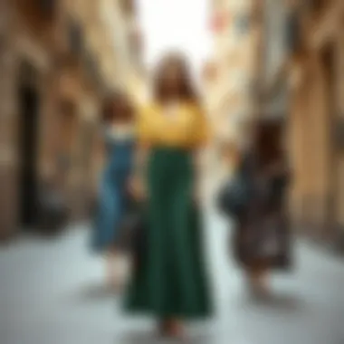 Color Palette Showcasing Seasonal Midi Dress Options Color palette showcasing seasonal midi dress options