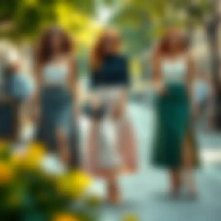 Elegant Midi Skirt Styles for Every Body Type Different body types wearing midi skirts with elegance.