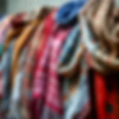 Variety of Patterns and Colors in Shawls Variety of shawls showcasing different patterns and colors