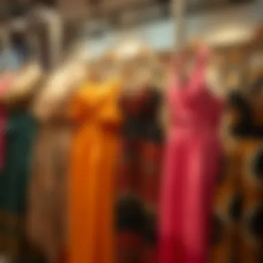 Variety in Silk Dress Styles Different styles of silk dresses on display