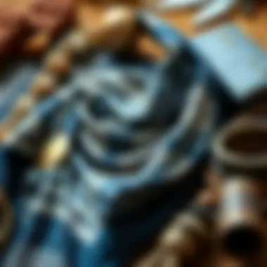 A beautifully displayed Dubai shawl among accessories