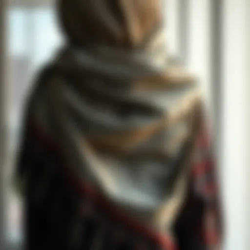 Elegant Dubai shawl draped elegantly over a traditional garment