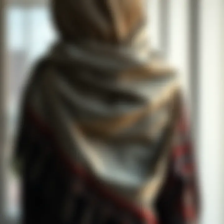 Elegant Dubai shawl draped elegantly over a traditional garment