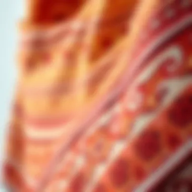 A close-up of the intricate patterns on a Dubai shawl