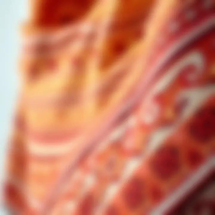 A close-up of the intricate patterns on a Dubai shawl