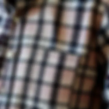A close-up of fabric texture highlighting the quality of a checkered shirt.