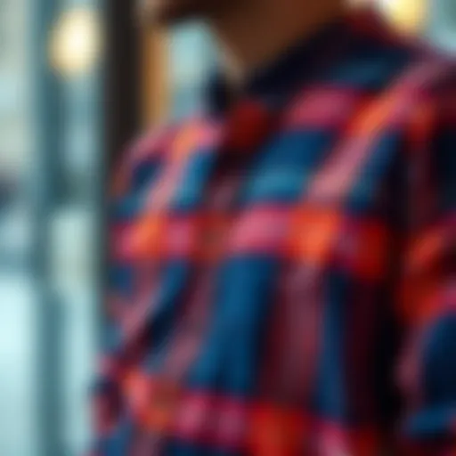 A stylish tartan shirt showcasing vibrant colors and patterns.