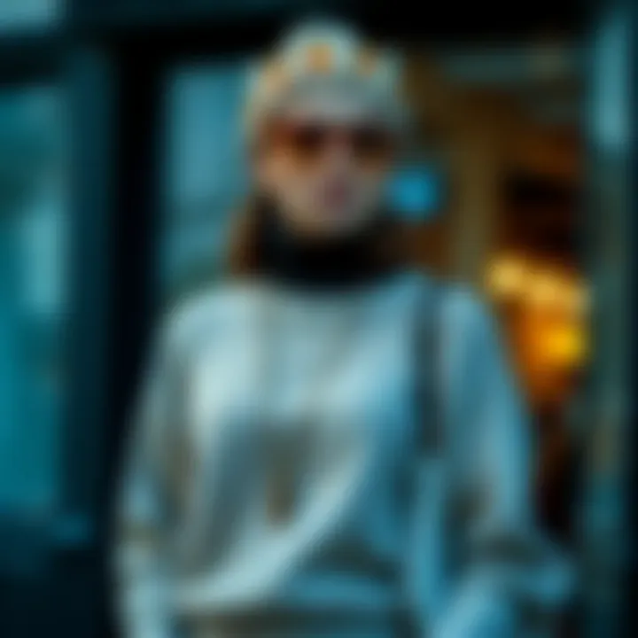 Stylish knitted sweater worn with modern fashion accessories