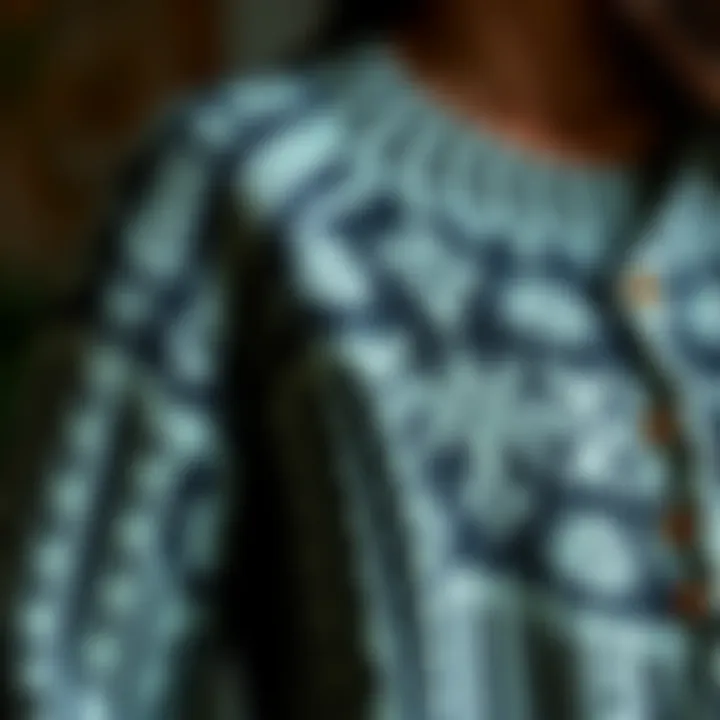 A cozy handmade knitted sweater showcasing intricate patterns