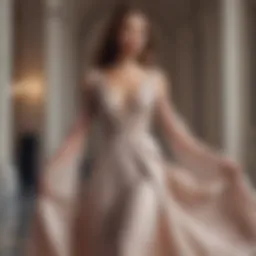 Elegant flowing dress showcasing modern fashion trends