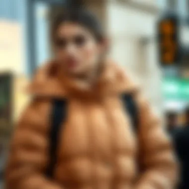 Elegant lightweight puffer jacket showcasing versatility