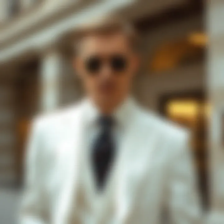 Elegant white suit showcasing sophistication