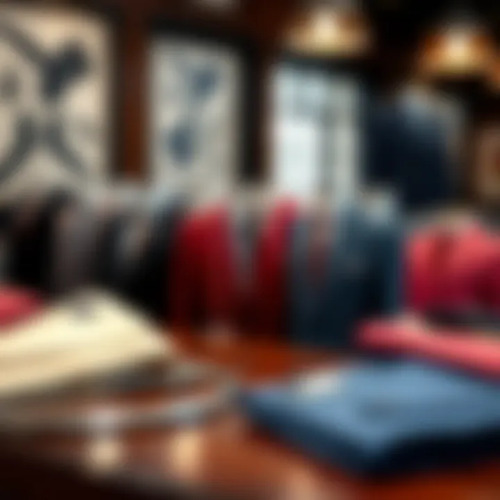 Diverse Suit Color Options Variety of suit colors arranged on a table