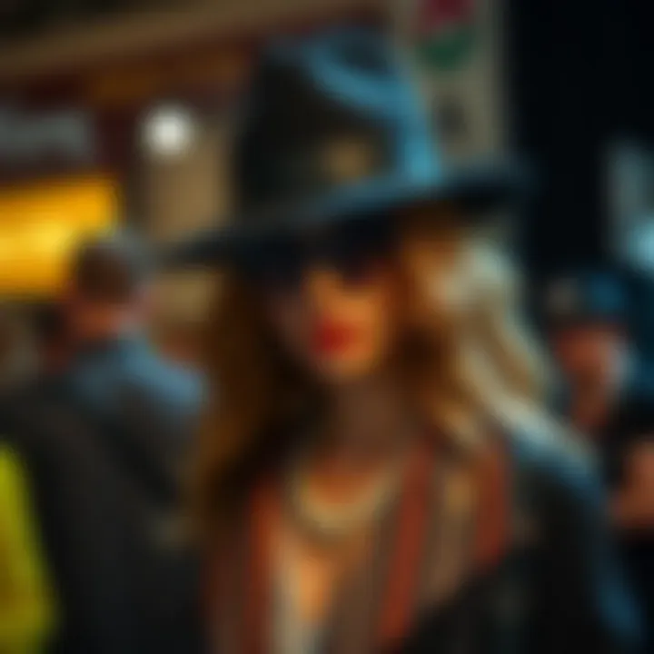 Black hat complementing various outfits at events