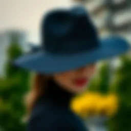 A stylish black hat showcasing elegance and sophistication