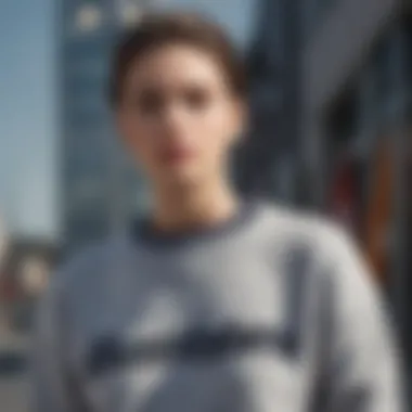 An array of outfit combinations featuring sweatshirts styled with accessories